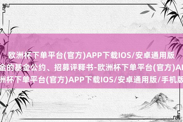 欧洲杯下单平台(官方)APP下载IOS/安卓通用版/手机版请防范阅读本基金的基金公约、招募评释书-欧洲杯下单平台(官方)APP下载IOS/安卓通用版/手机版