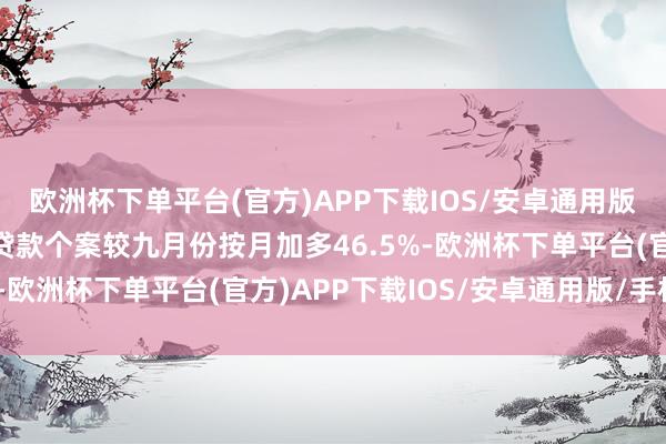 欧洲杯下单平台(官方)APP下载IOS/安卓通用版/手机版十月份新苦求贷款个案较九月份按月加多46.5%-欧洲杯下单平台(官方)APP下载IOS/安卓通用版/手机版